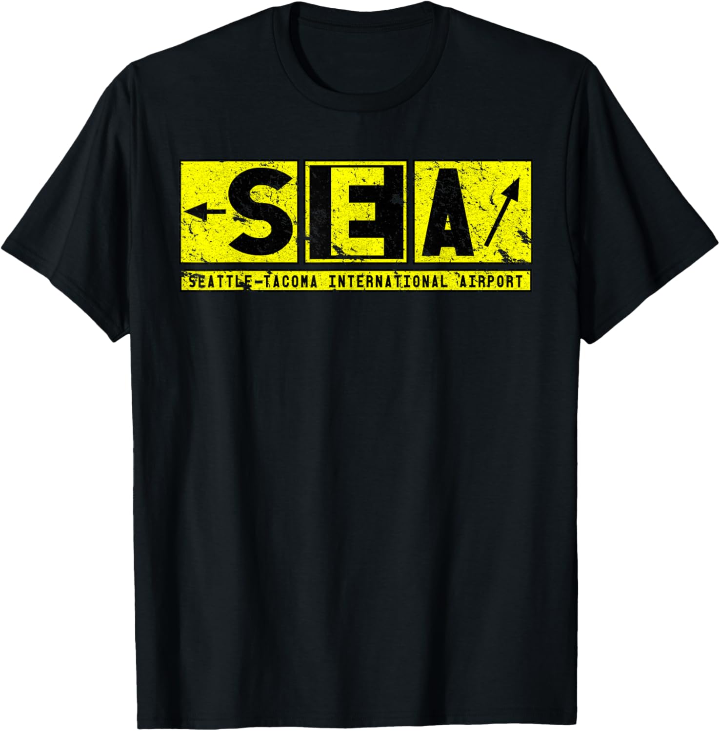 Vintage SEA Seattle Tacoma Airport Taxiway Sign Pilot T-Shirt - 10