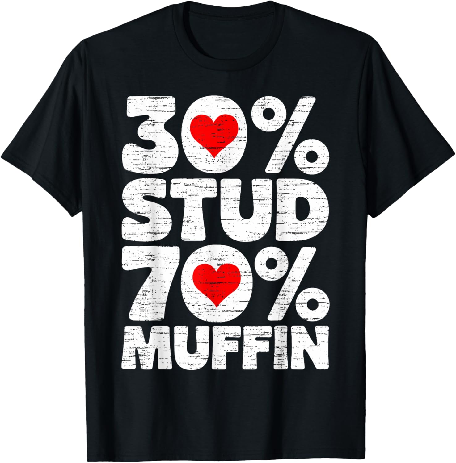 30% Stud 70% Muffin Valentine's Day T-Shirt for Fun Hearts Day Celebrations - 1