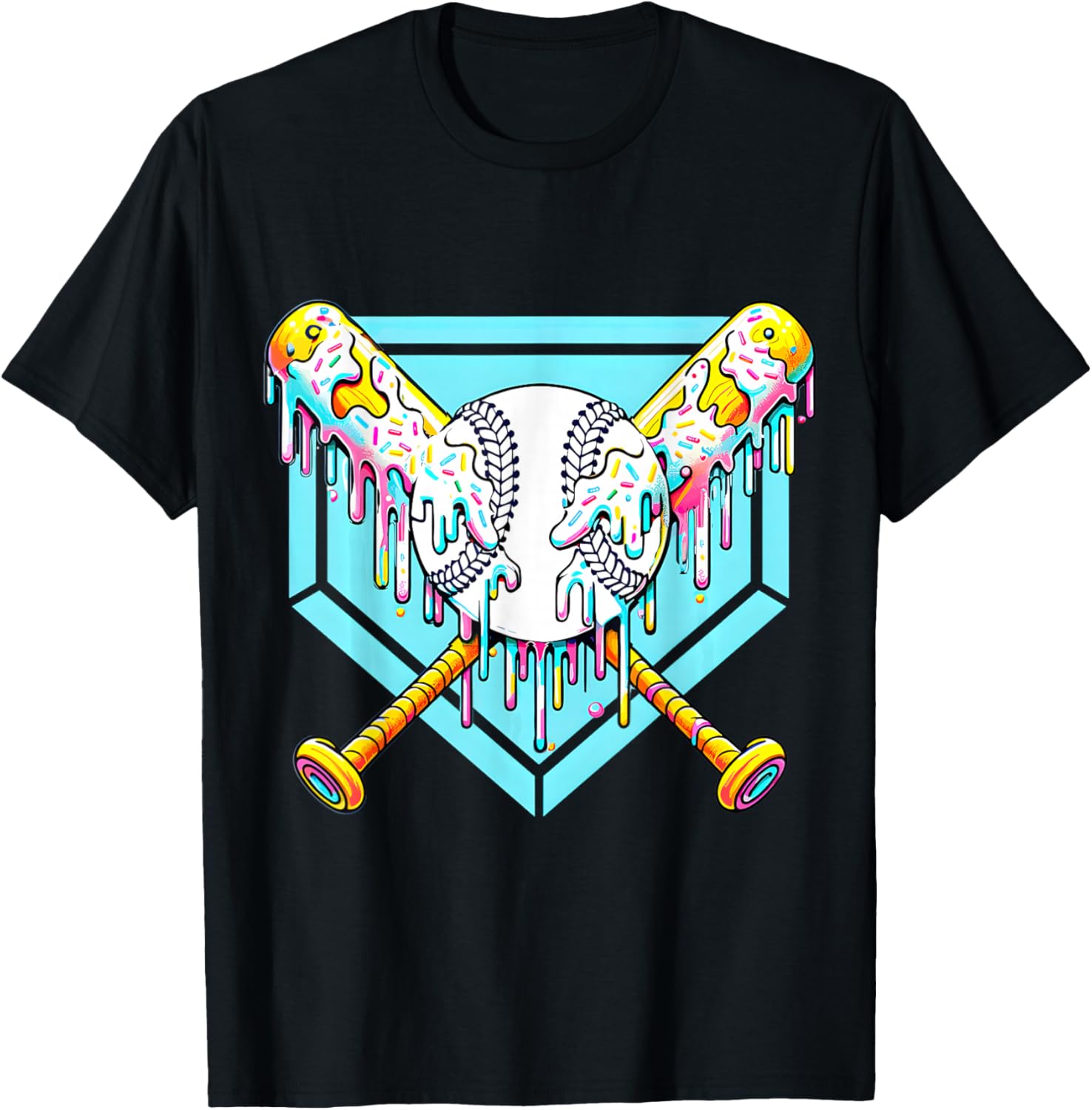 Youth Baseball Drip Ice Cream T-Shirt Fun Apparel for Young Athletes - 11