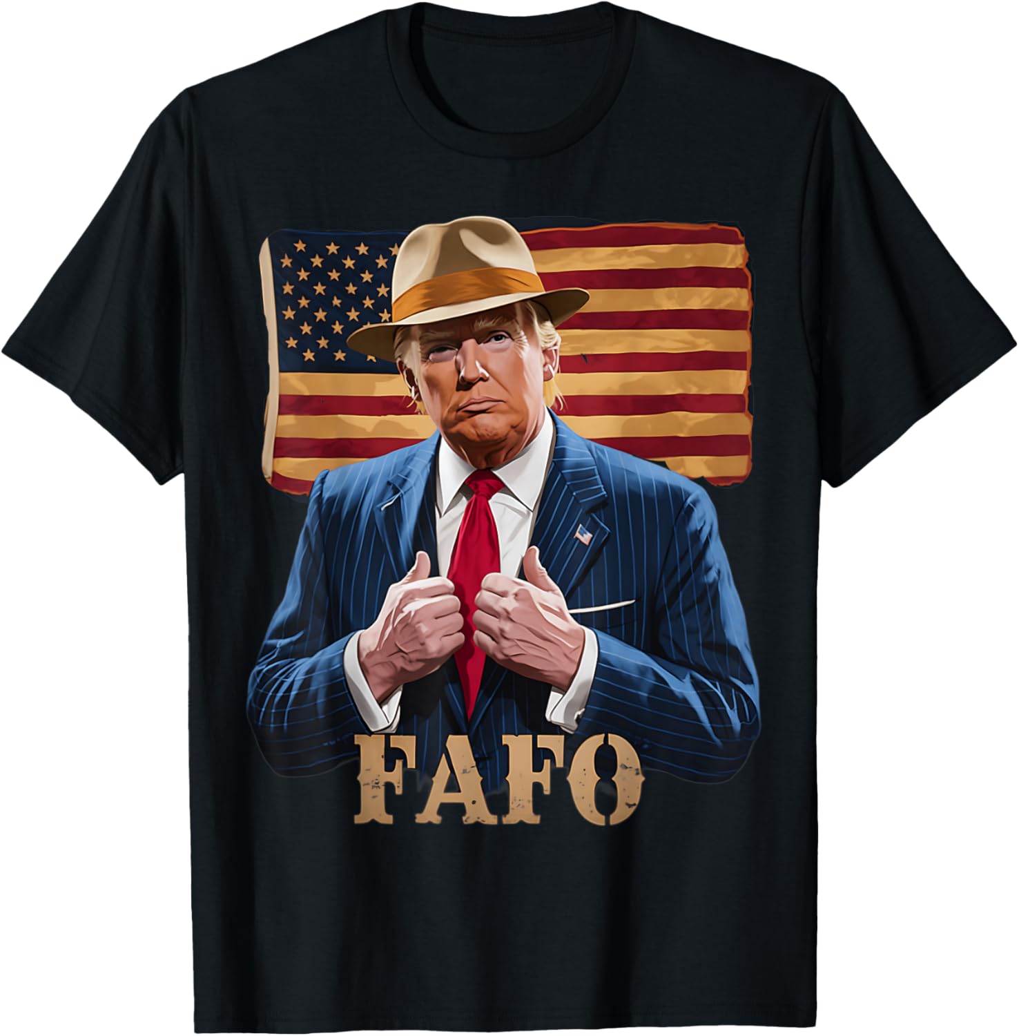 President Trump FAFO US Flag T-Shirt for Patriotic Fans and Supporters - 7