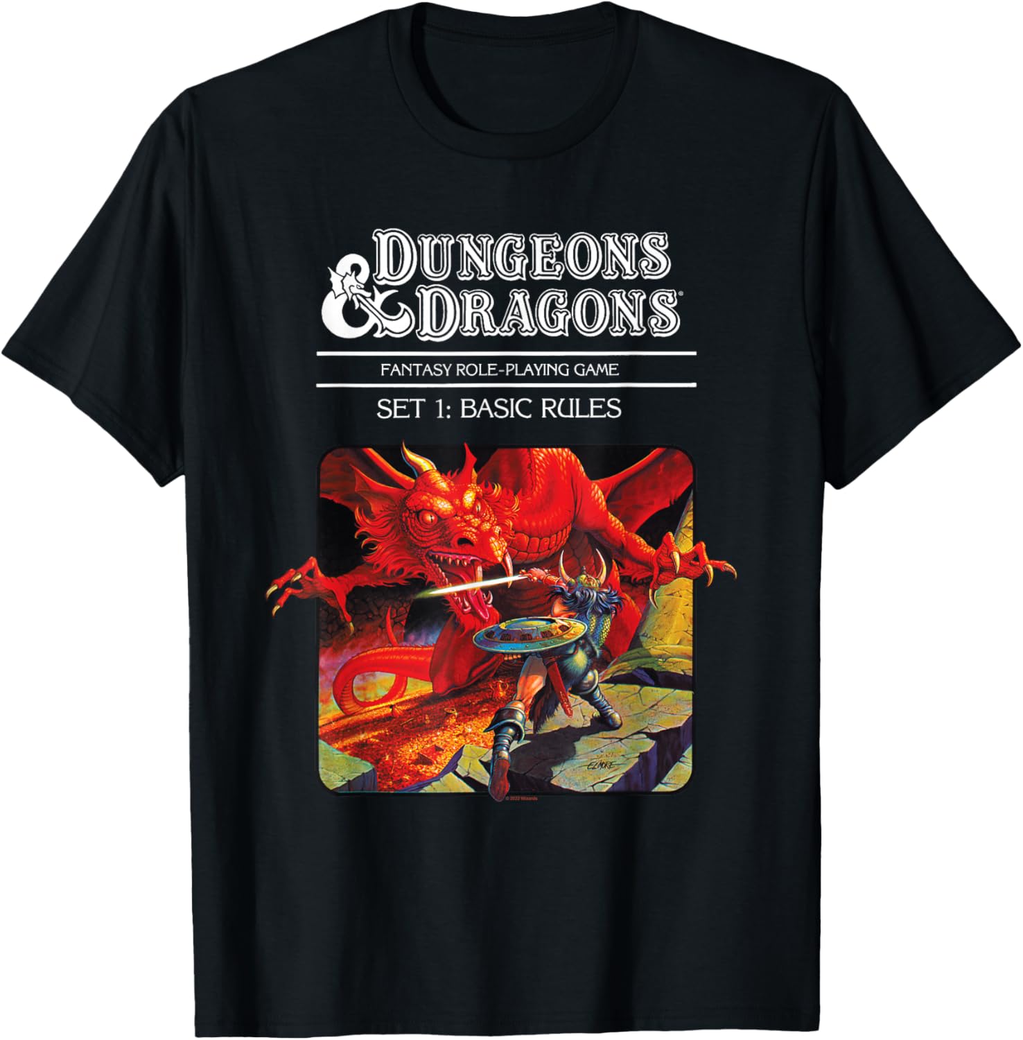 Vintage Dungeons & Dragons Basic Rules Cover T-Shirt for Fans and Gamers - 2