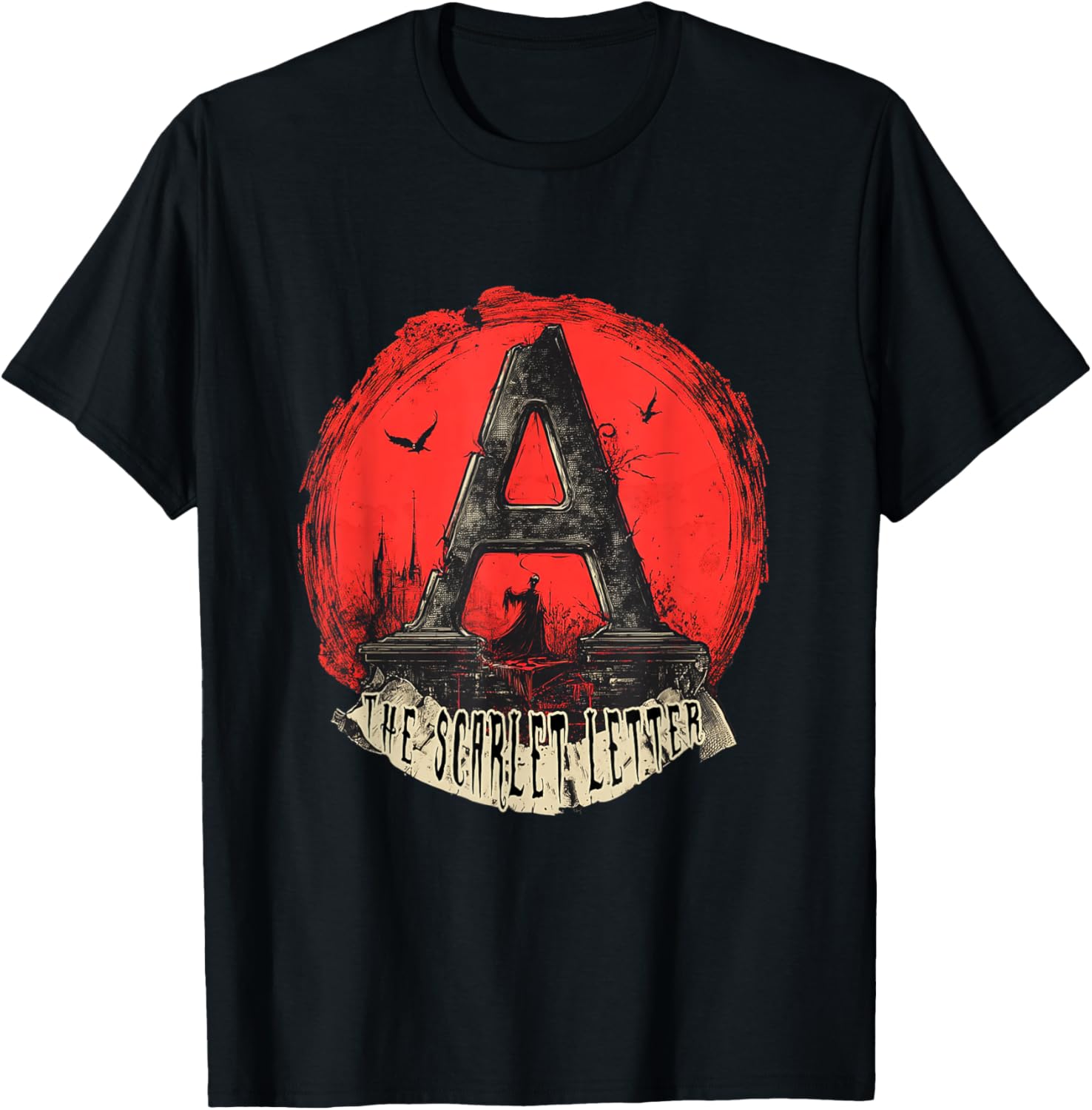 Stylish Scarlet Letter T-Shirt for Fans of Classic Literature Apparel - 6