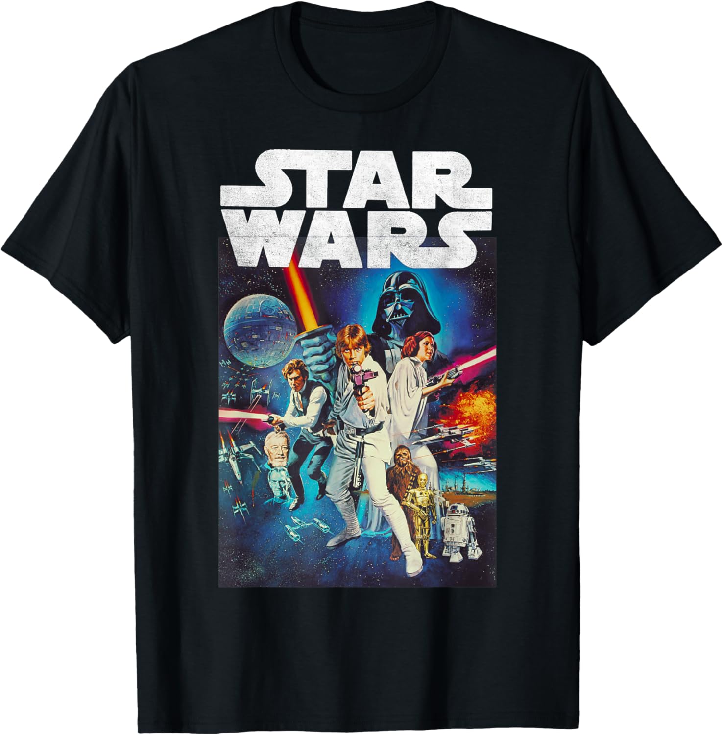Star Wars Vintage Cast Poster T-Shirt for Disney Fans and Collectors - 11