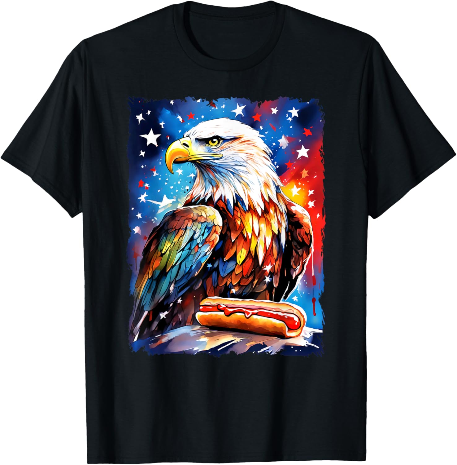 Patriotic 4th of July T-Shirt with Hotdog and Eagle Design for All Ages - 20