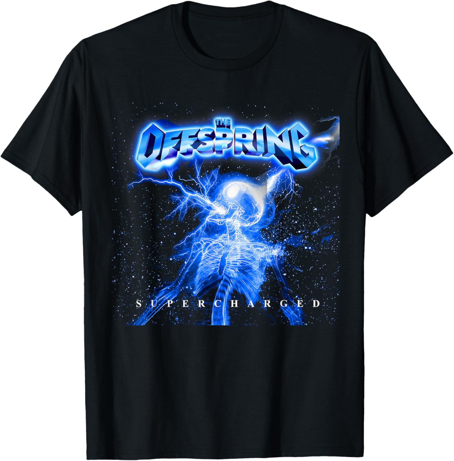 The Offspring Supercharged Neon Blue T-Shirt for Trendy Style Fans - 1