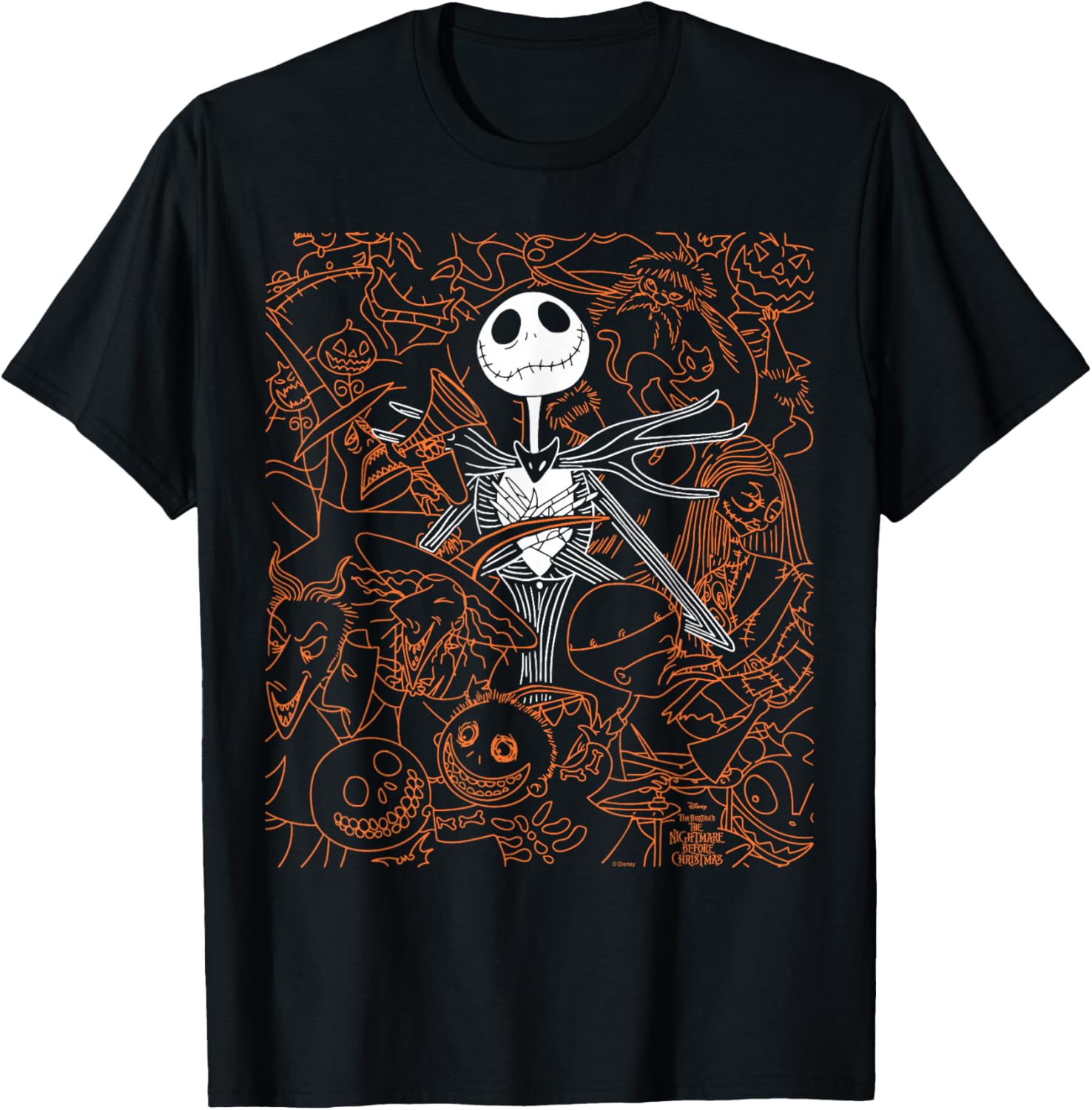 Nightmare Before Christmas Collage Oversized T-Shirt for Fans - 1