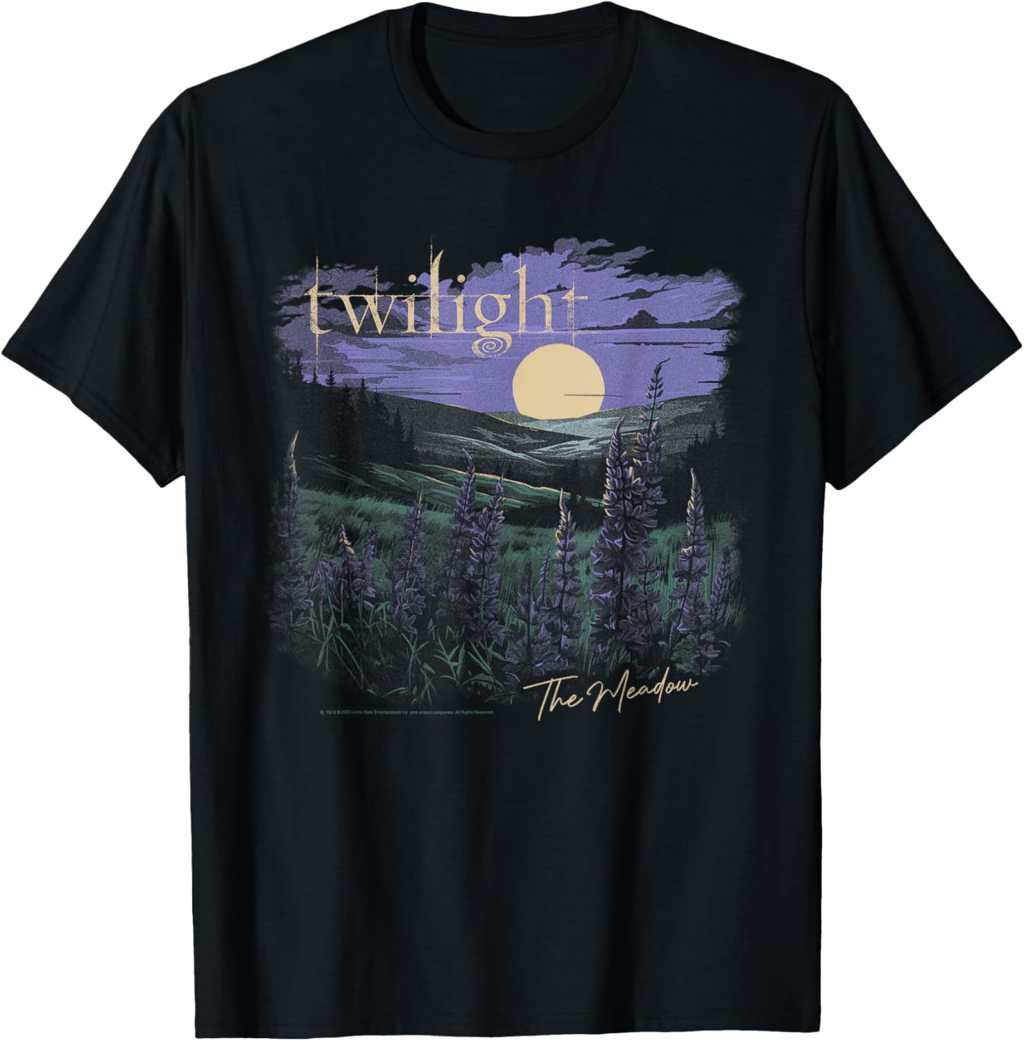 Twilight Saga Meadow Flowers Moon T-Shirt for Fans of the Series - 1