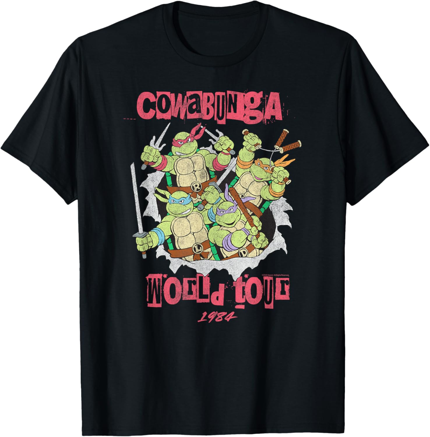 Teenage Mutant Ninja Turtles Retro 1984 Cowabunga World Tour T-Shirt - 4