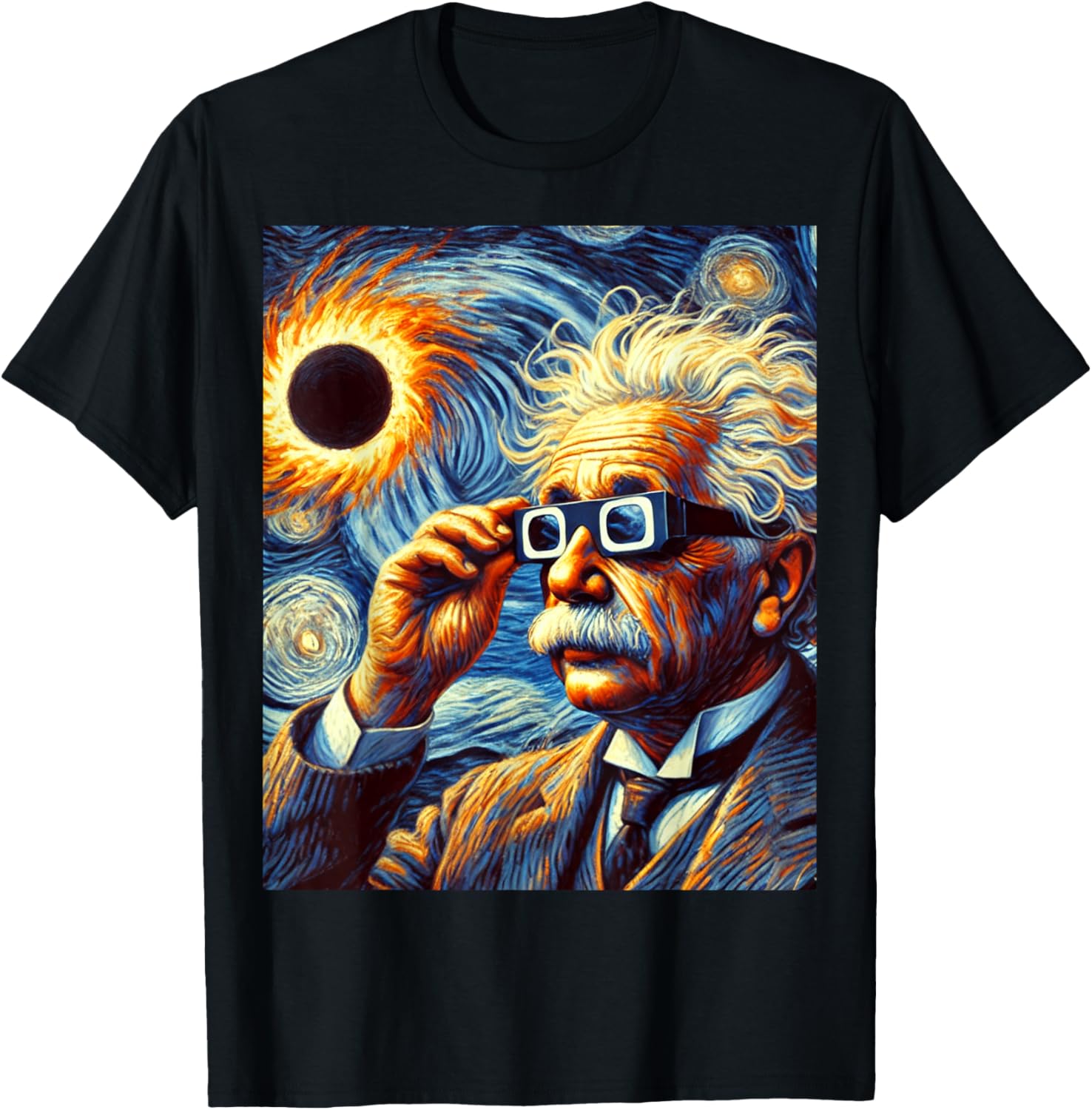 Van Gogh Inspired Solar Eclipse 2025 Physics Student T-Shirt - 28