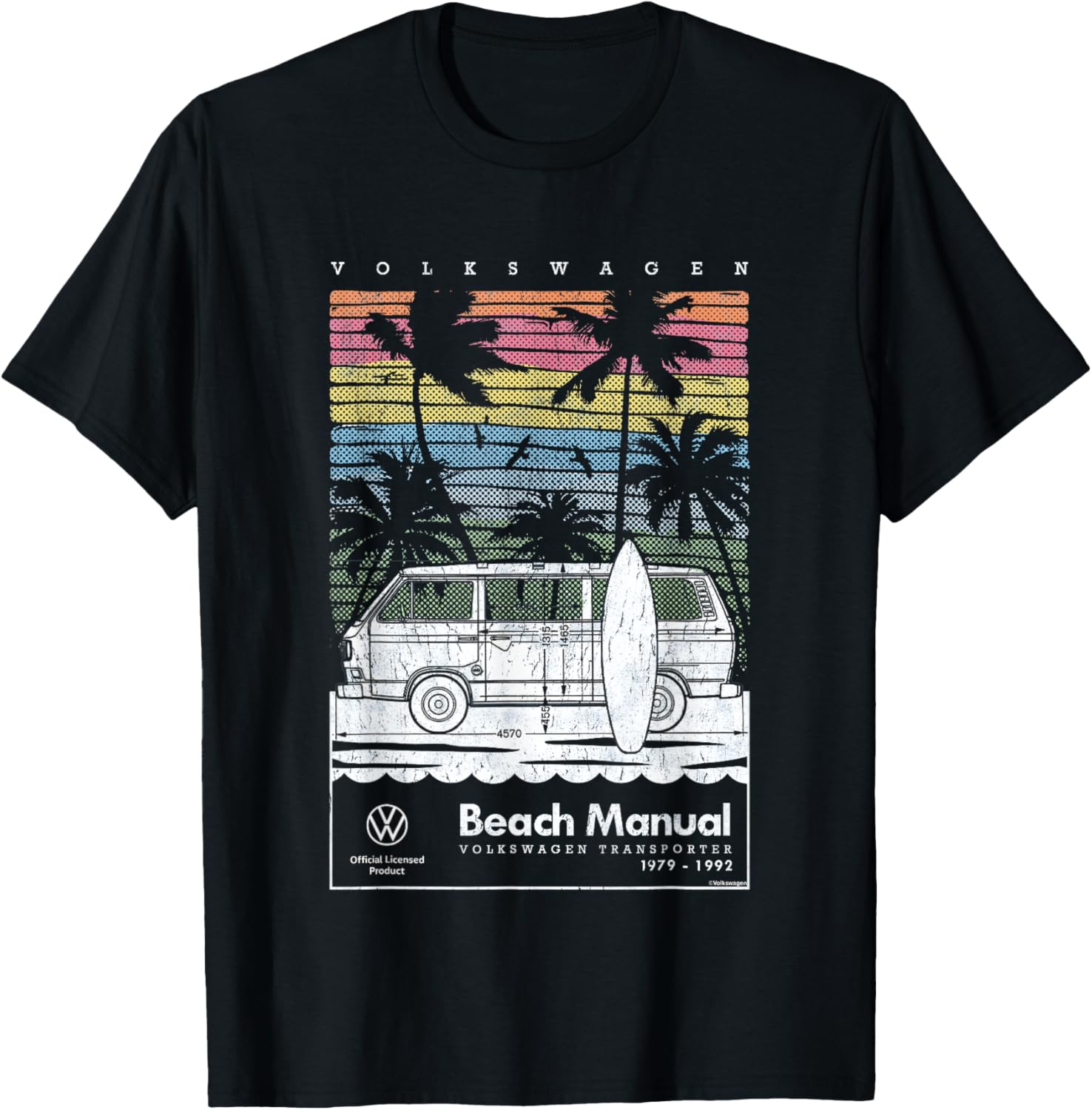 Volkswagen Transporter T3 Beach Manual T-Shirt for Van Life Lovers - 4