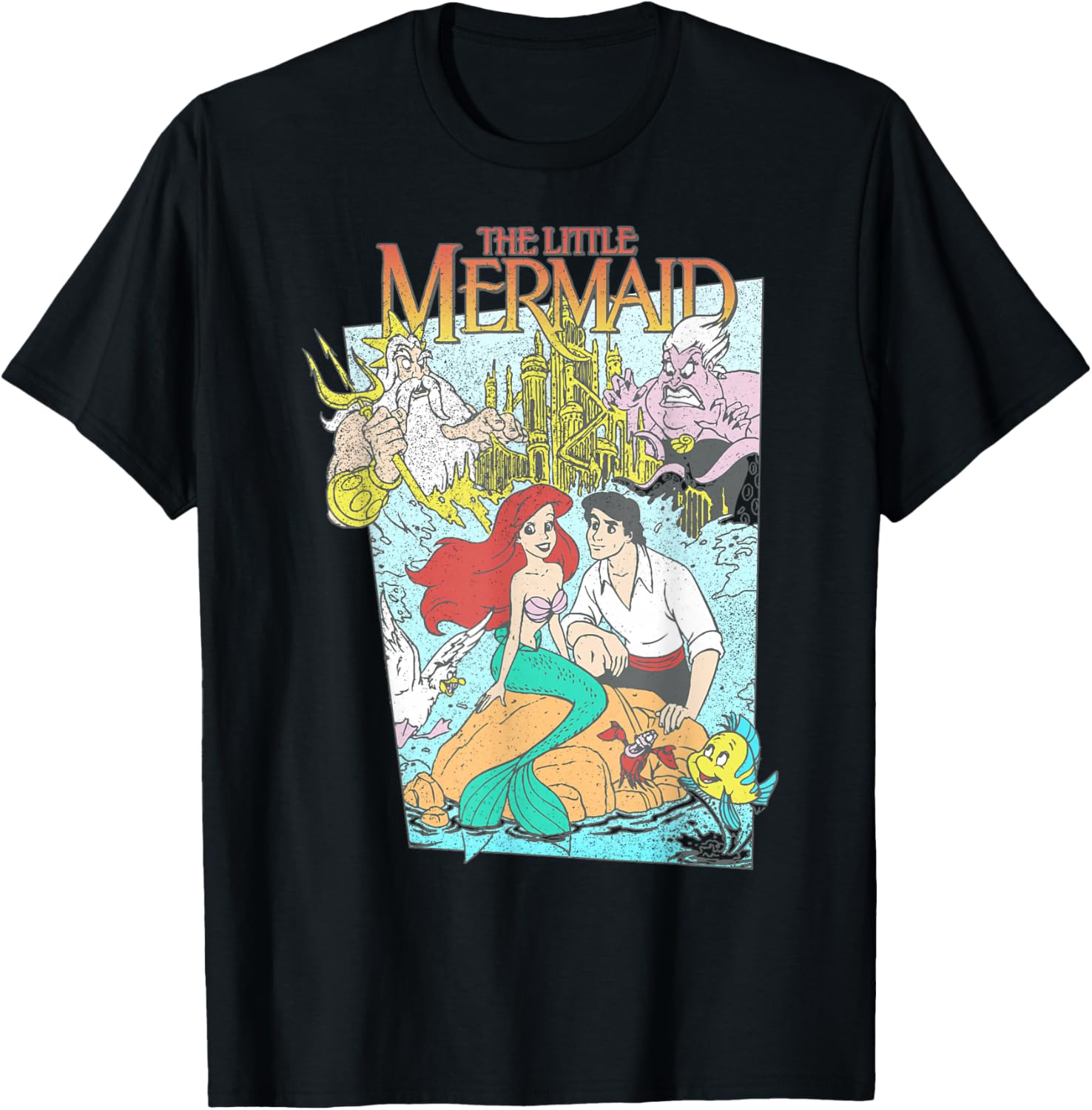 Vintage Little Mermaid Graphic T-Shirt for Disney Fans - Retro Style Apparel - 7