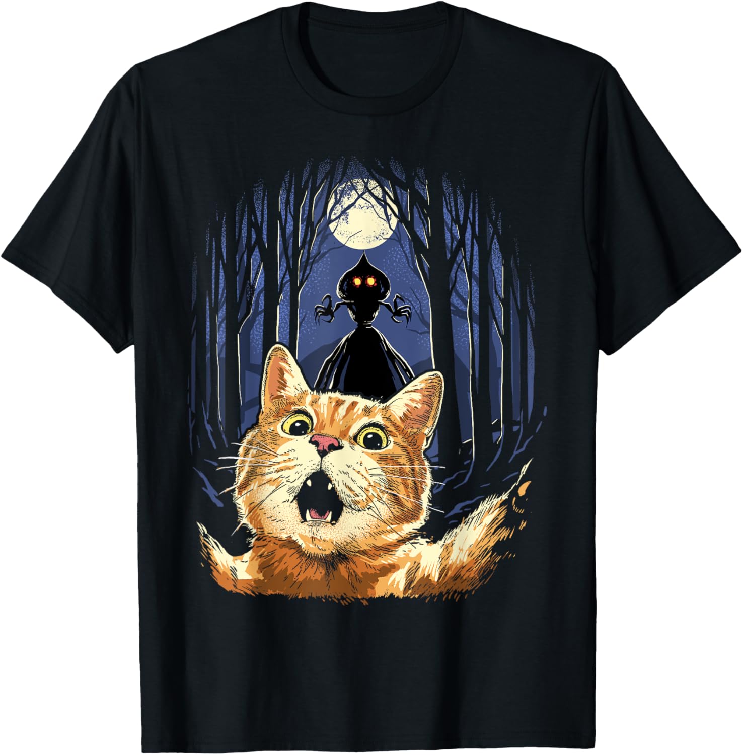 Scared Cat Selfie T-Shirt – Fun Cryptid Creature for All Ages - 1