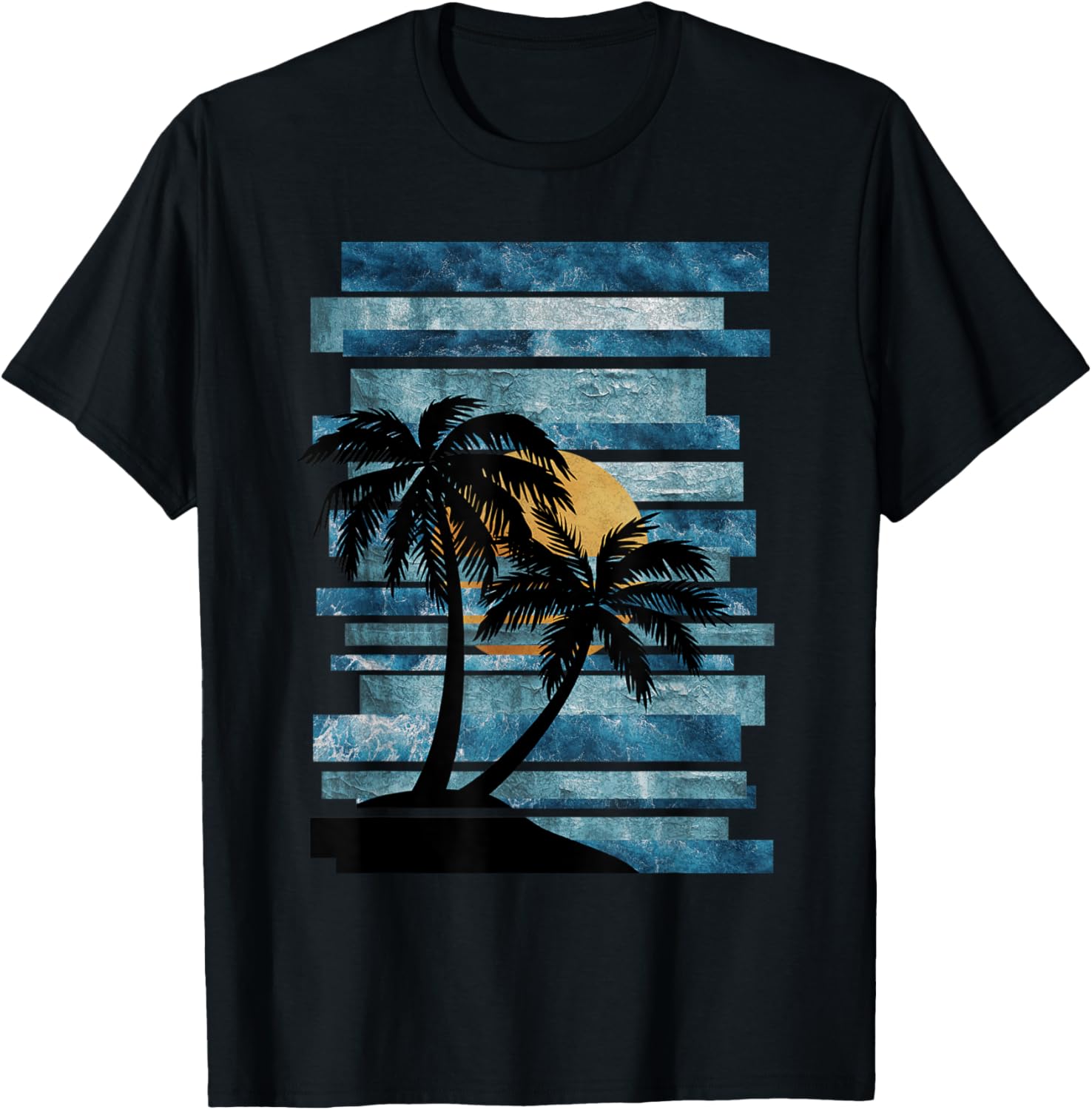 Tropical Oceanic Sunset Strips T-Shirt for Beach Lovers and Adventurers - 1