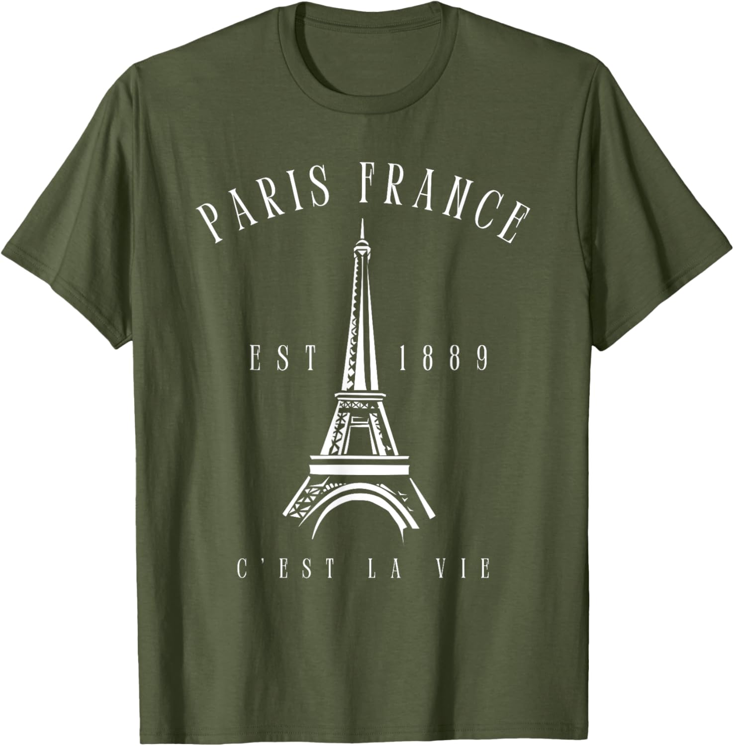 Vintage Paris Tee Shirt with Eiffel Tower C'est la Vie Design - 3