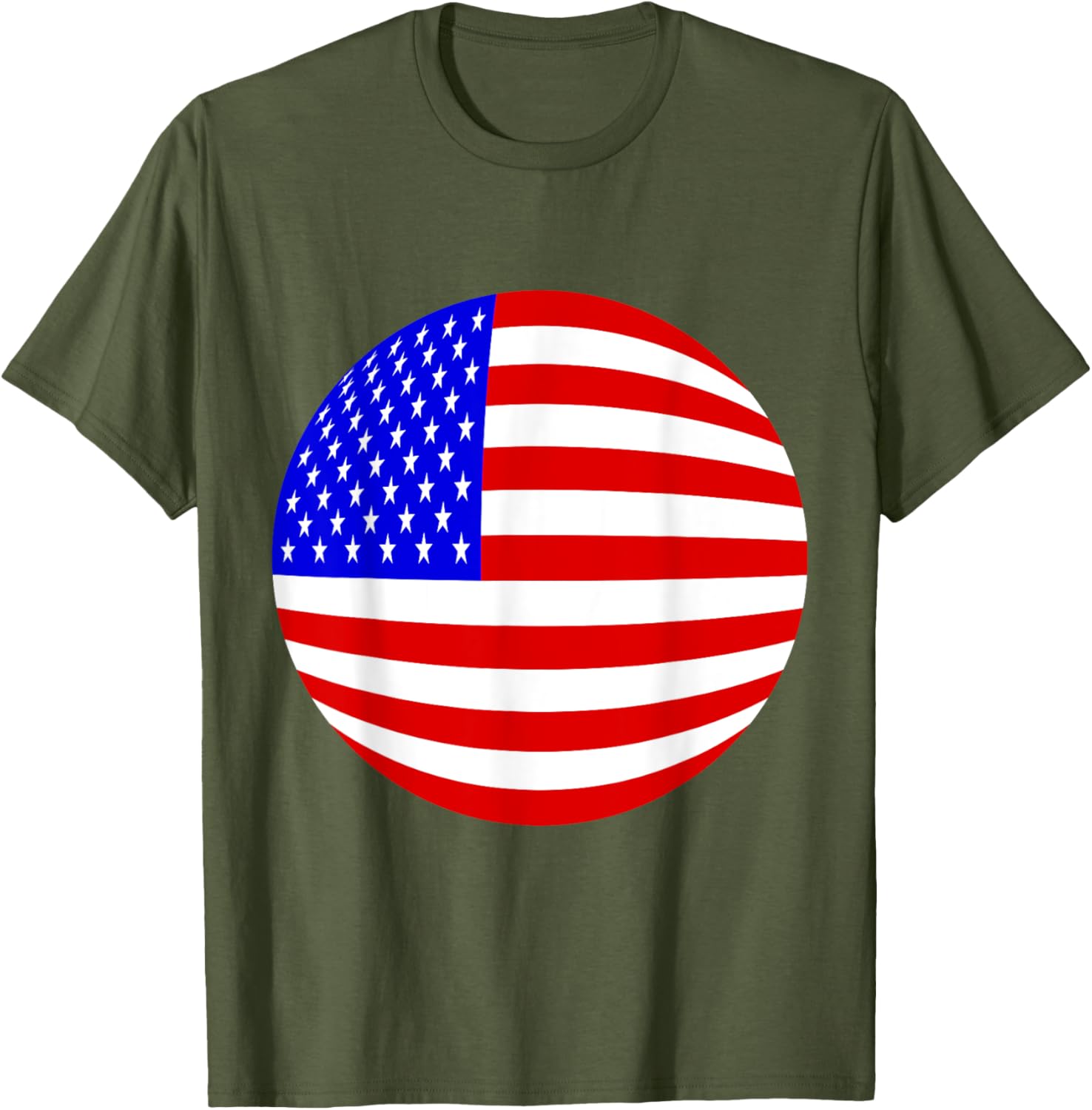 Patriotic American Flag T-Shirt with Stars and Stripes in Red and Blue - 7