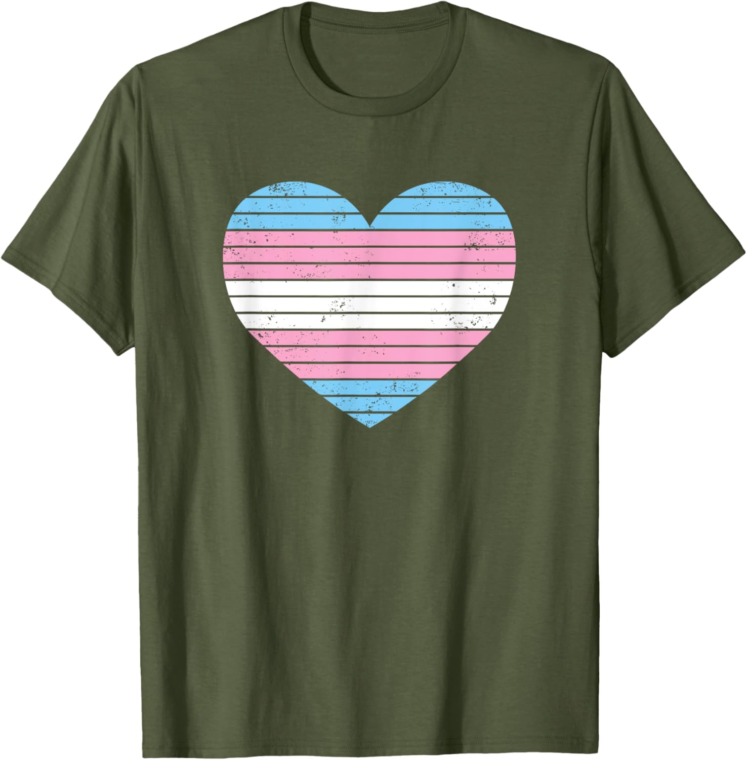 Vintage Heart Transgender Gay Pride Flag T-Shirt for LGBTQIA Supporters - 20
