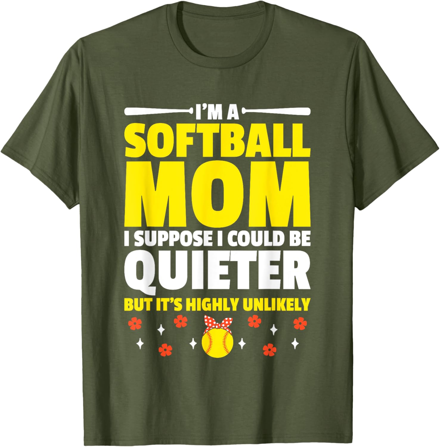 Softball Mom T-Shirt I'm A Softball Mom I Could Be Quieter Fun Tee - 7