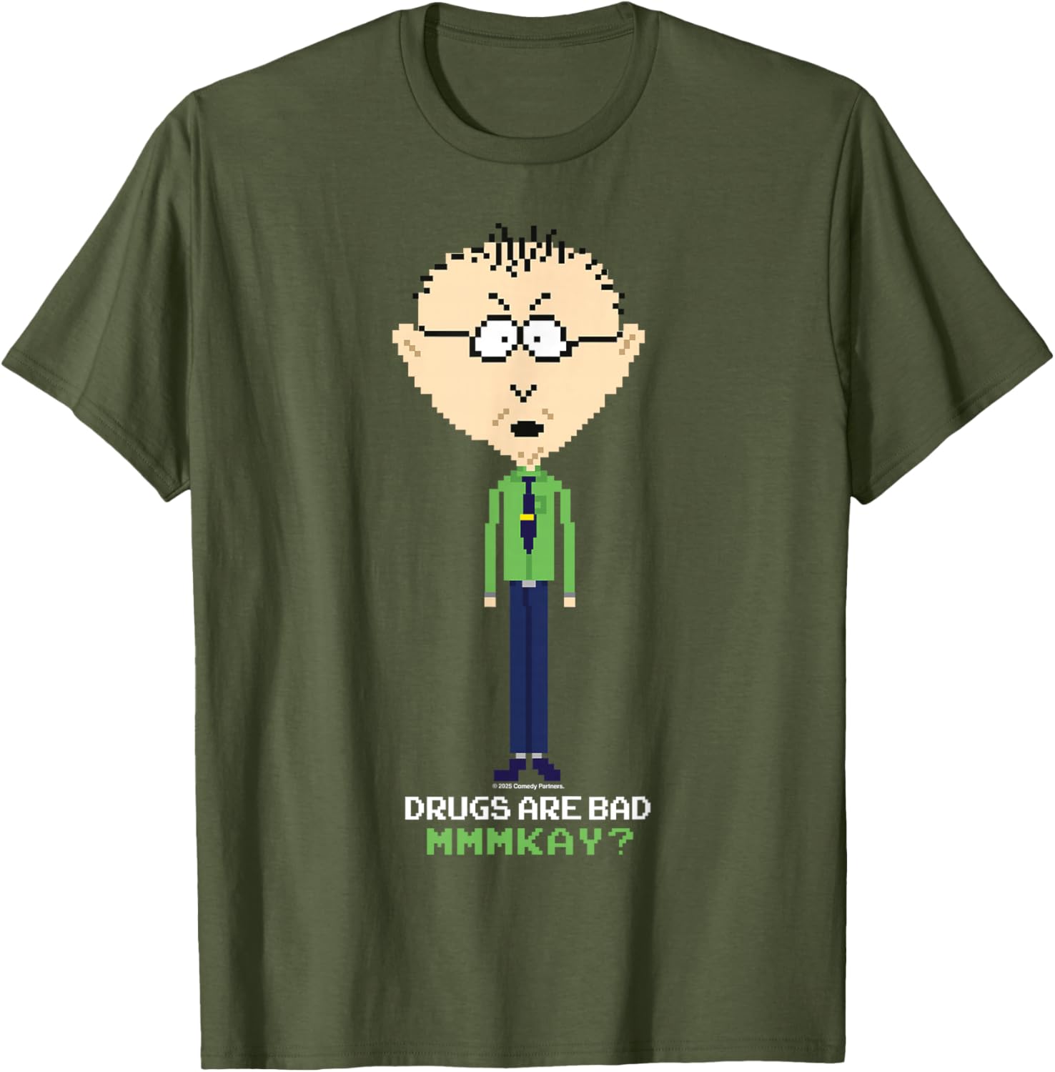 South Park Mr Mackey Drugs Are Bad Pixelated Graphic T-Shirt for Fans - 5