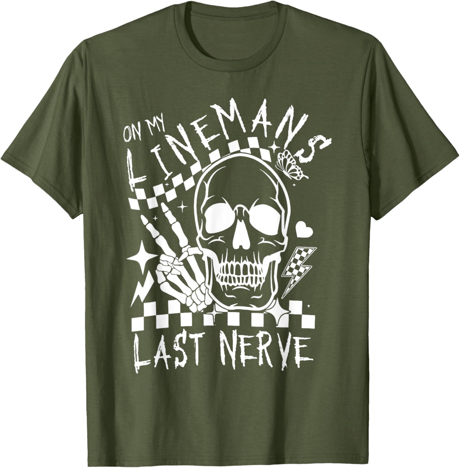 On My Lineman's Last Nerve T-Shirt for Electricians and Workers - 11