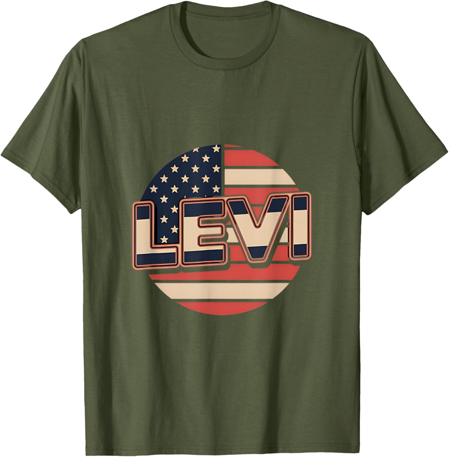 Personalized LEVI USA Flag Patriot T-Shirt for Proud Americans - 16