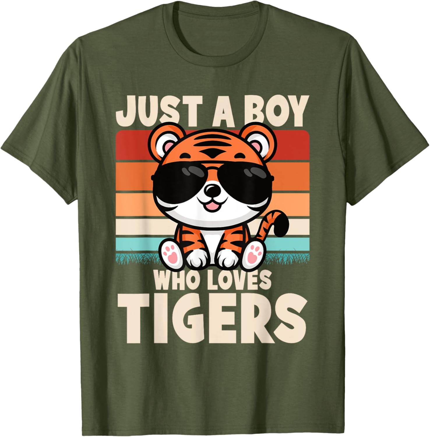 Retro Just A Boy Who Loves Tigers Kids T-Shirt for Wild Animal Fans - 6