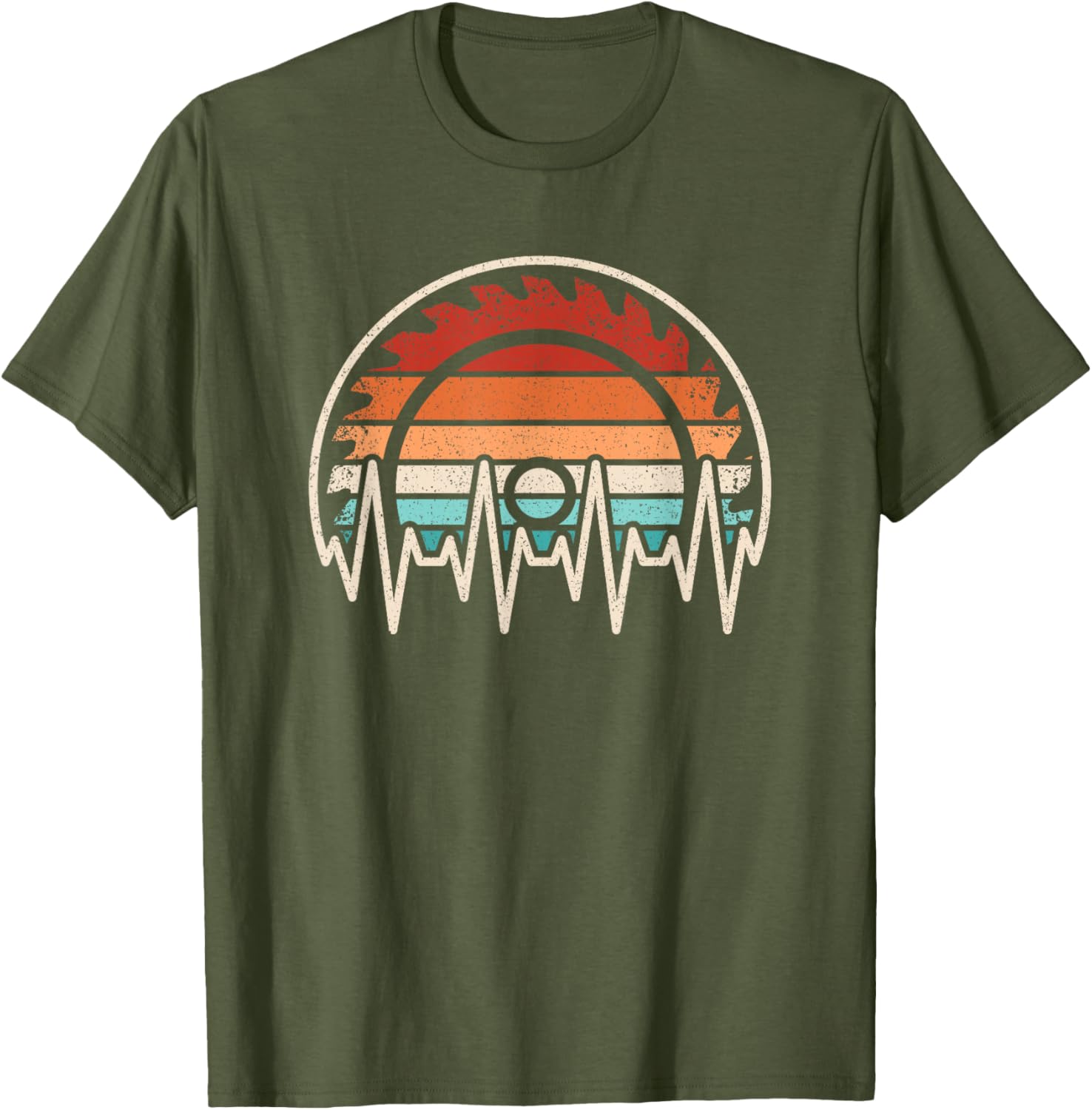 Vintage Woodworker Heartbeat Table Saw Men's T-Shirt for Craft Enthusiasts - 9