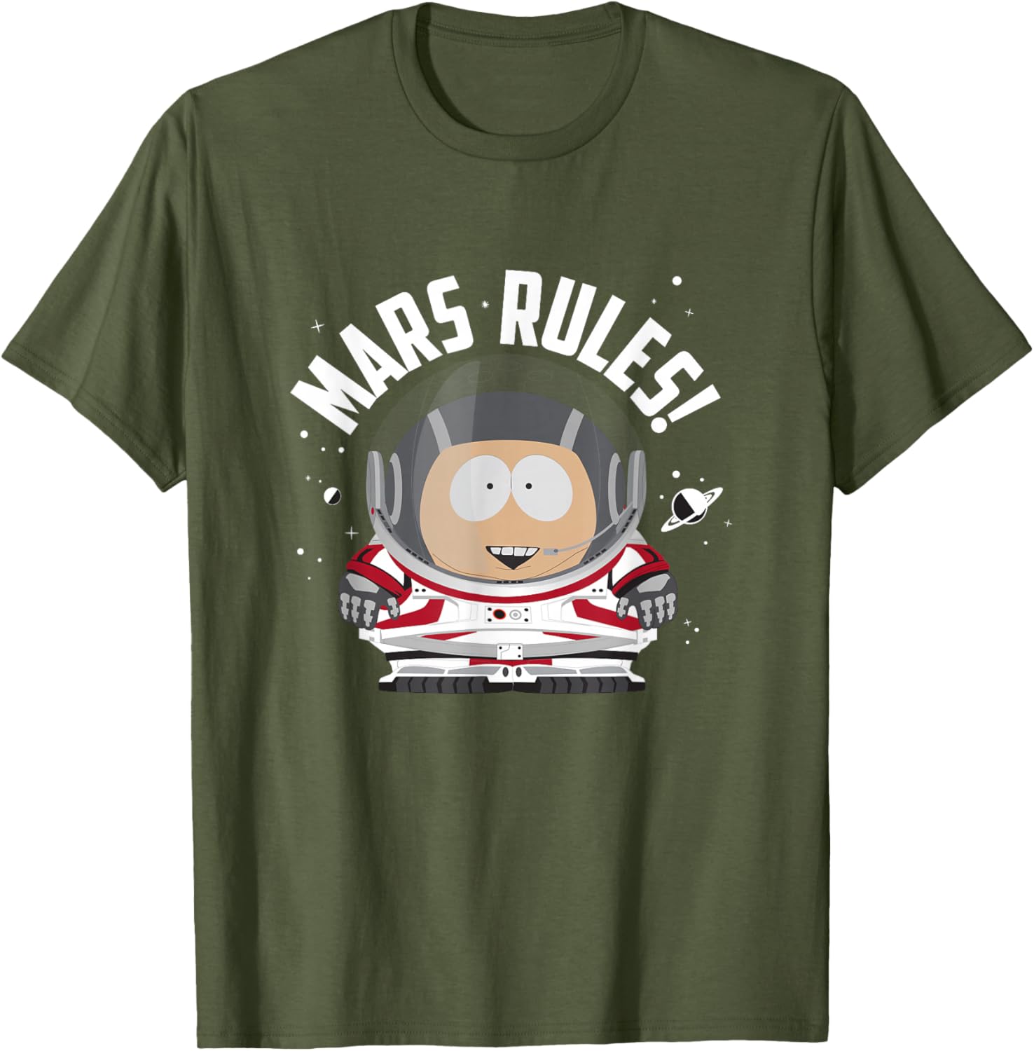 South Park Cartman Astronaut Mars Rules T-Shirt for Fun Casual Wear - 1