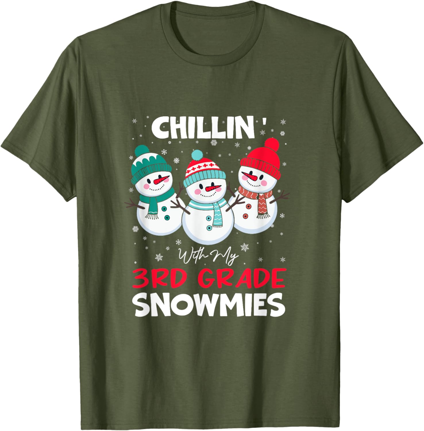 Chillin With My 3rd Grade Snowmies T-Shirt for Kids Fun Winter Wear - 2