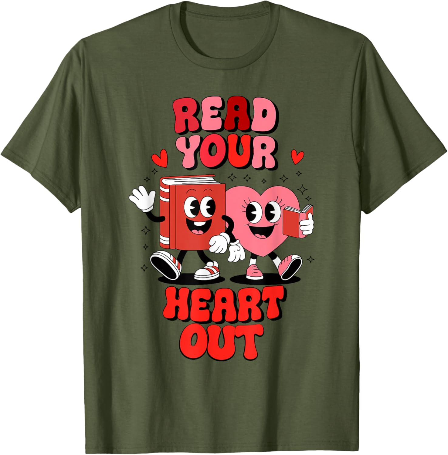 Valentine's Day Bookworm Librarian T-Shirt for Book Lovers - 1