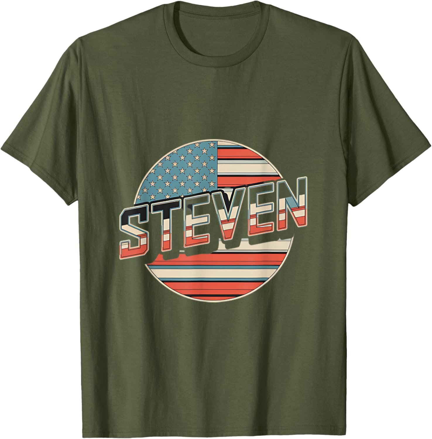 Personalized STEVEN USA Flag T-Shirt for Patriots - Perfect for Any Occasion - 9