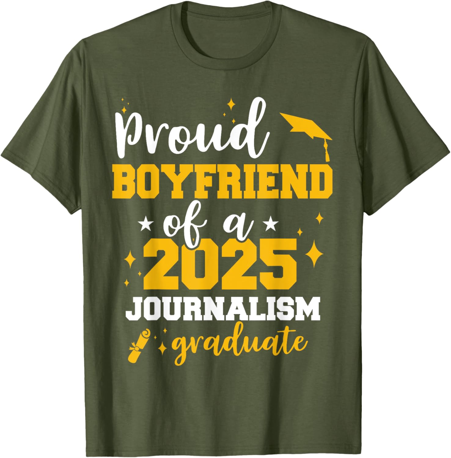 Proud Boyfriend Class of 2025 Journalist Graduate Funny T-Shirt - 2