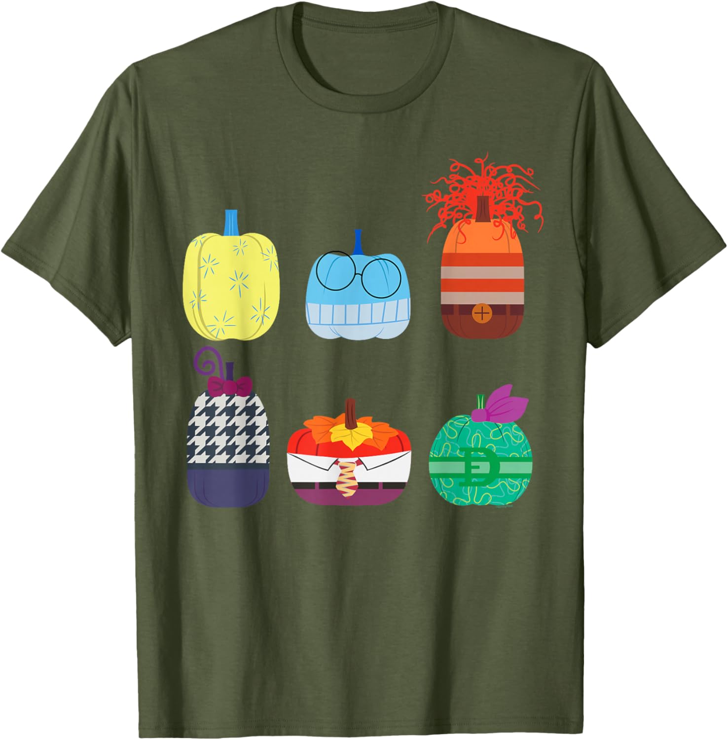 Inside Out 2 Halloween Pumpkin Grid T-Shirt for Fun Fall Fashion - 11