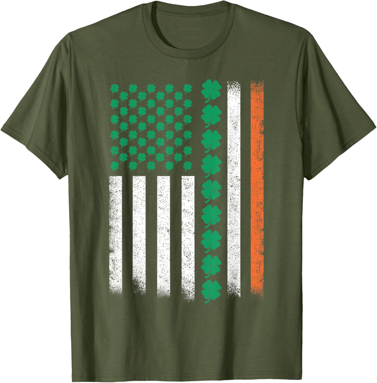 Vintage American Flag St Patricks Day Lucky Shamrock T-Shirt for All - 11