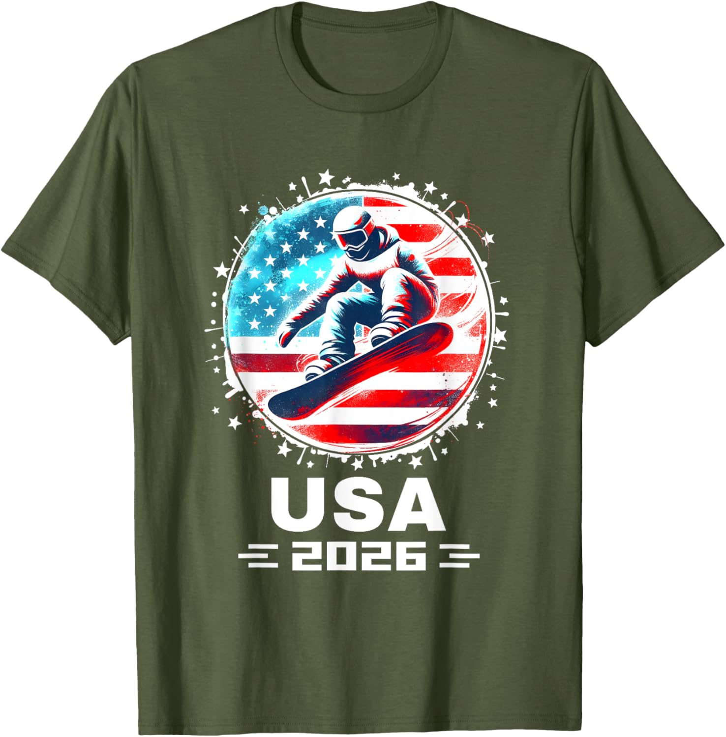 USA Team 2026 Snowboarding T-Shirt for Fans of American Style - 20