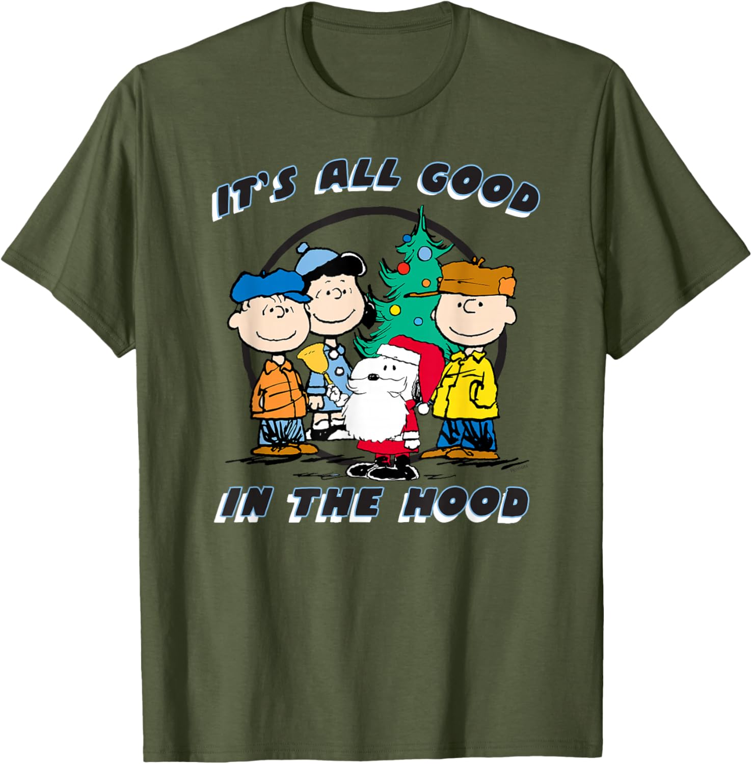 Peanuts Snoopy Holiday It's All Good in the Hood Graphic T-Shirt - 4