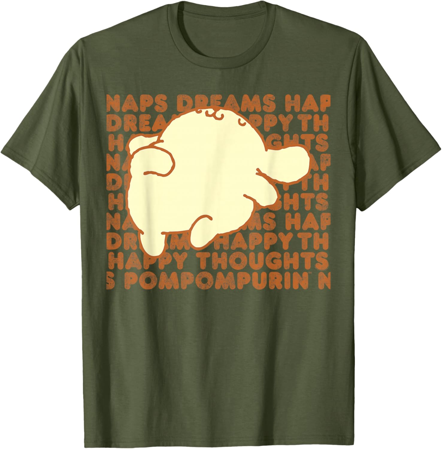 Pompompurin Happy Thoughts Nap Time T-Shirt for Cozy Relaxation - 8