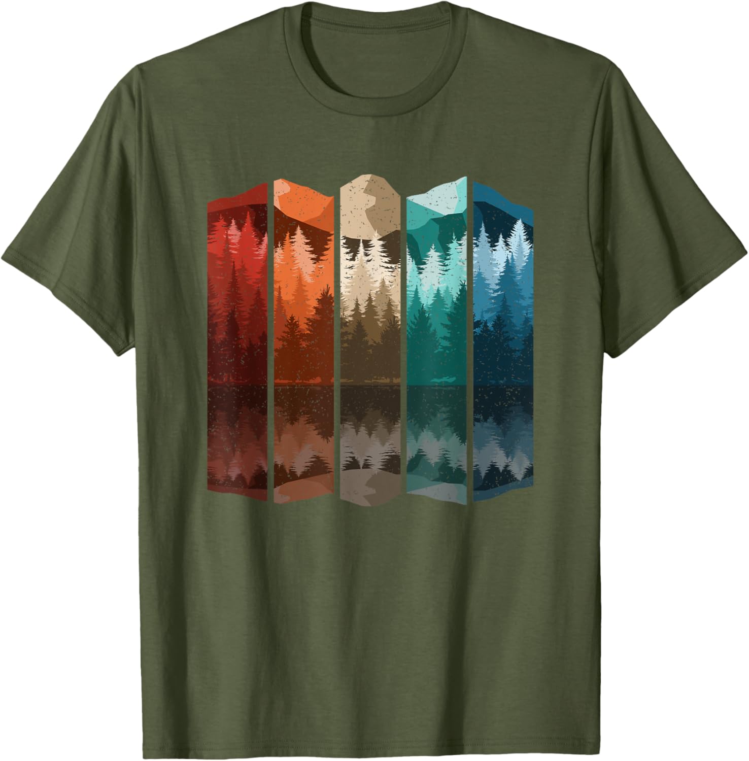 Vintage Mountain Forest Tree T-Shirt for Men - Retro Nature Style Apparel - 3