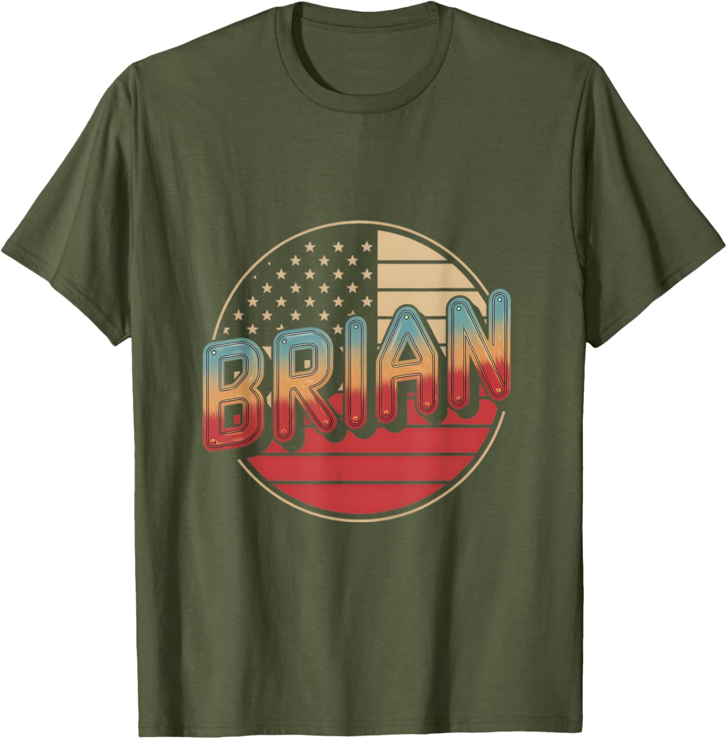 Personalized BRIAN USA Flag Patriot T-Shirt for Proud Americans - 3
