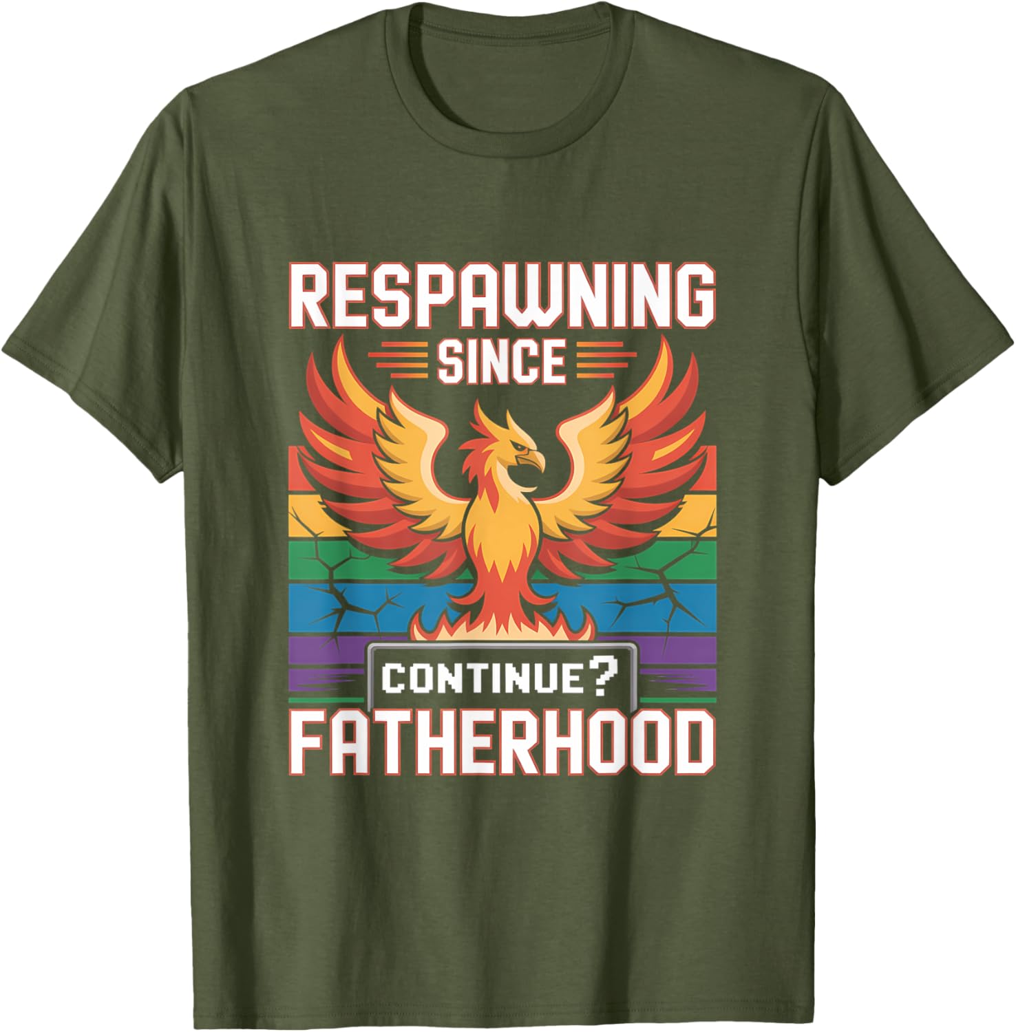 Respawning Since Fatherhood - Phoenix Dad Life T-Shirt for Dads - 6