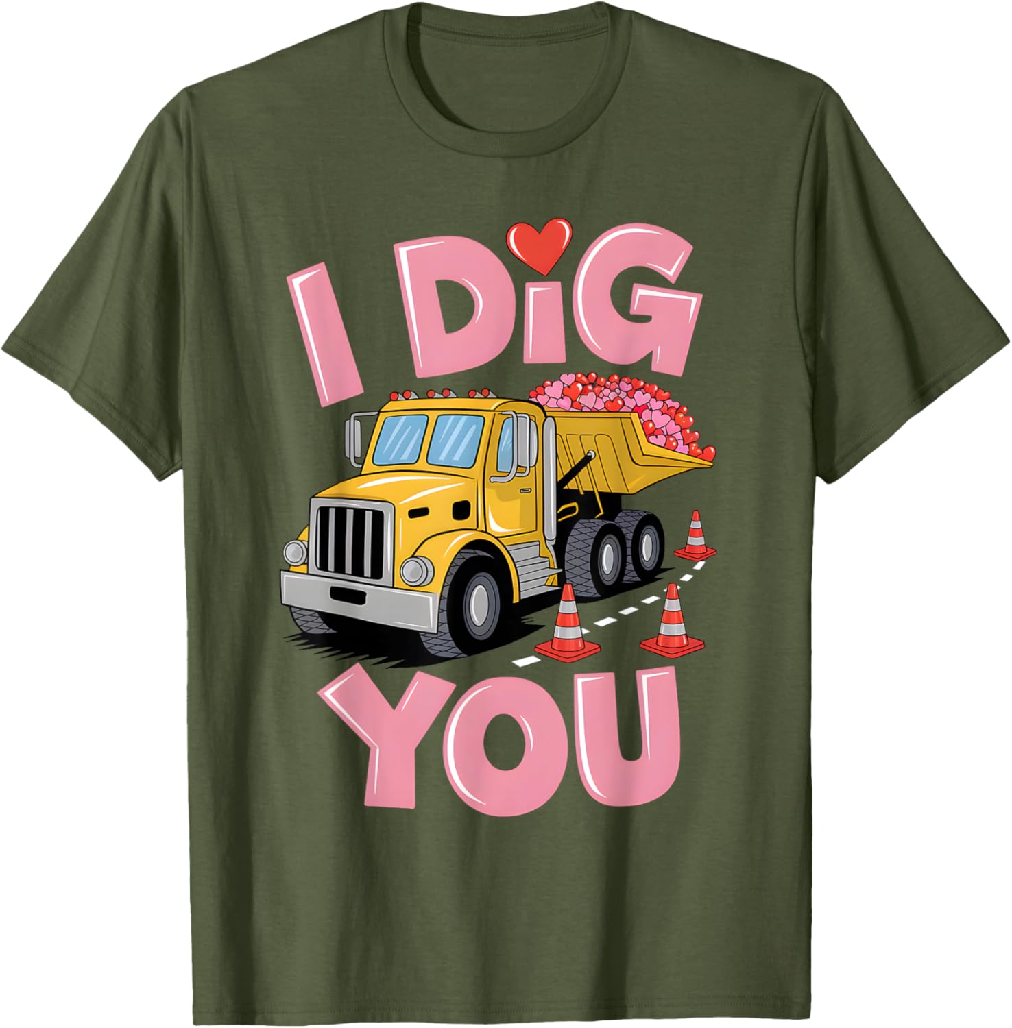 Valentine's Day Dig You Dump Truck T-Shirt for Construction Lovers - 11