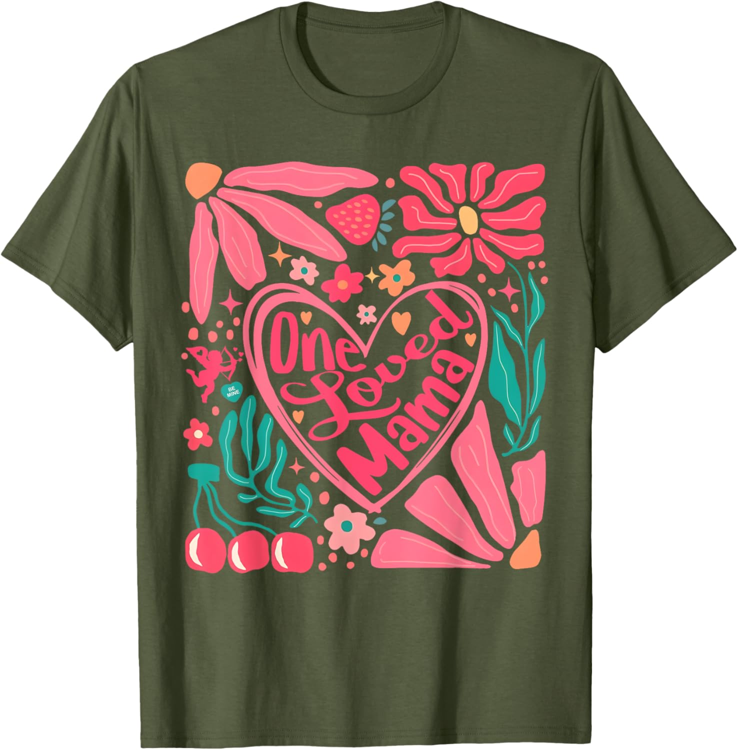 One Loved Mama Boho Floral Valentine's Day T-Shirt for Moms - 5