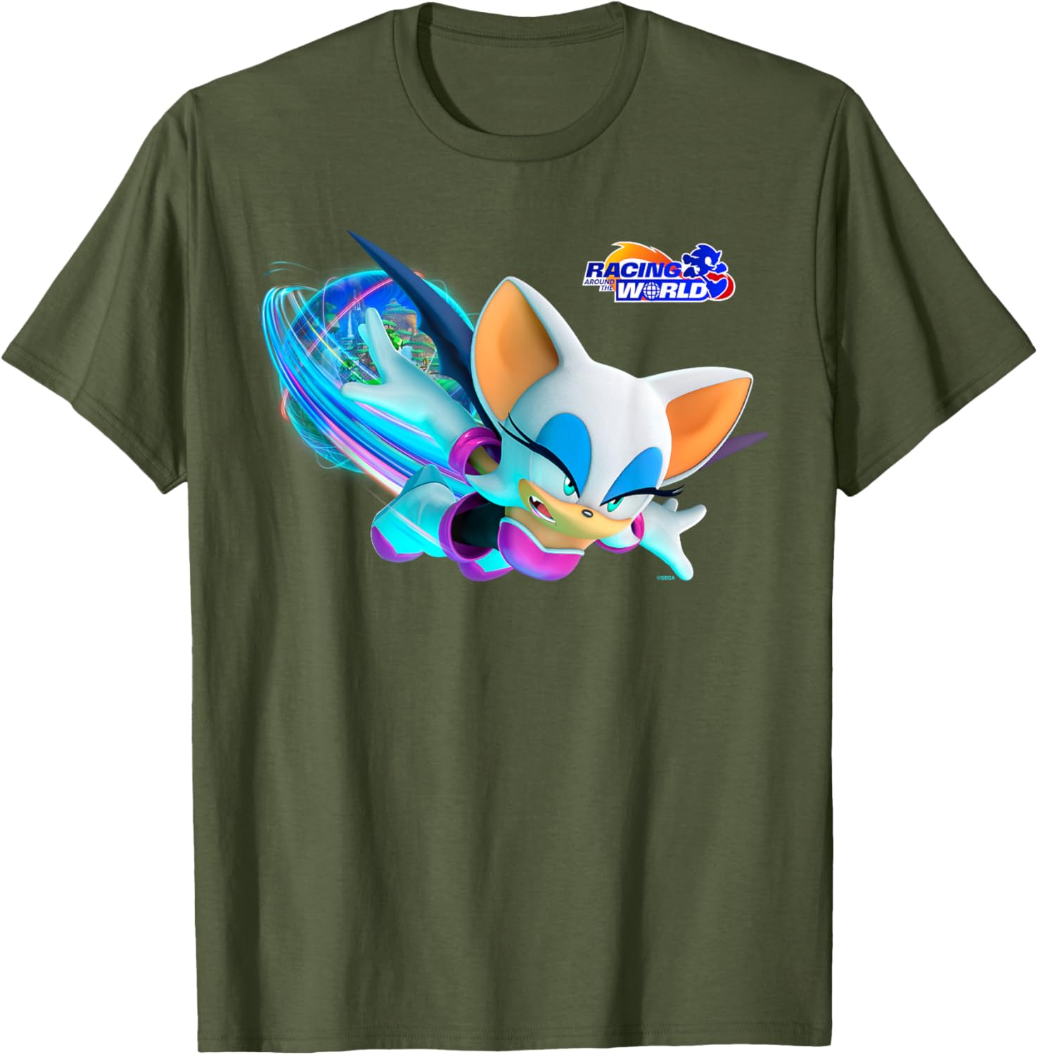 Sonic the Hedgehog Racing Around the World Rouge T-Shirt for Fans - 8