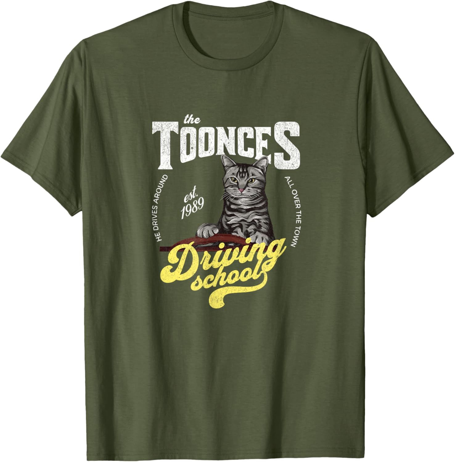 Toonces Driving School T-Shirt Established 1989 Fun Gift for Drivers - 5