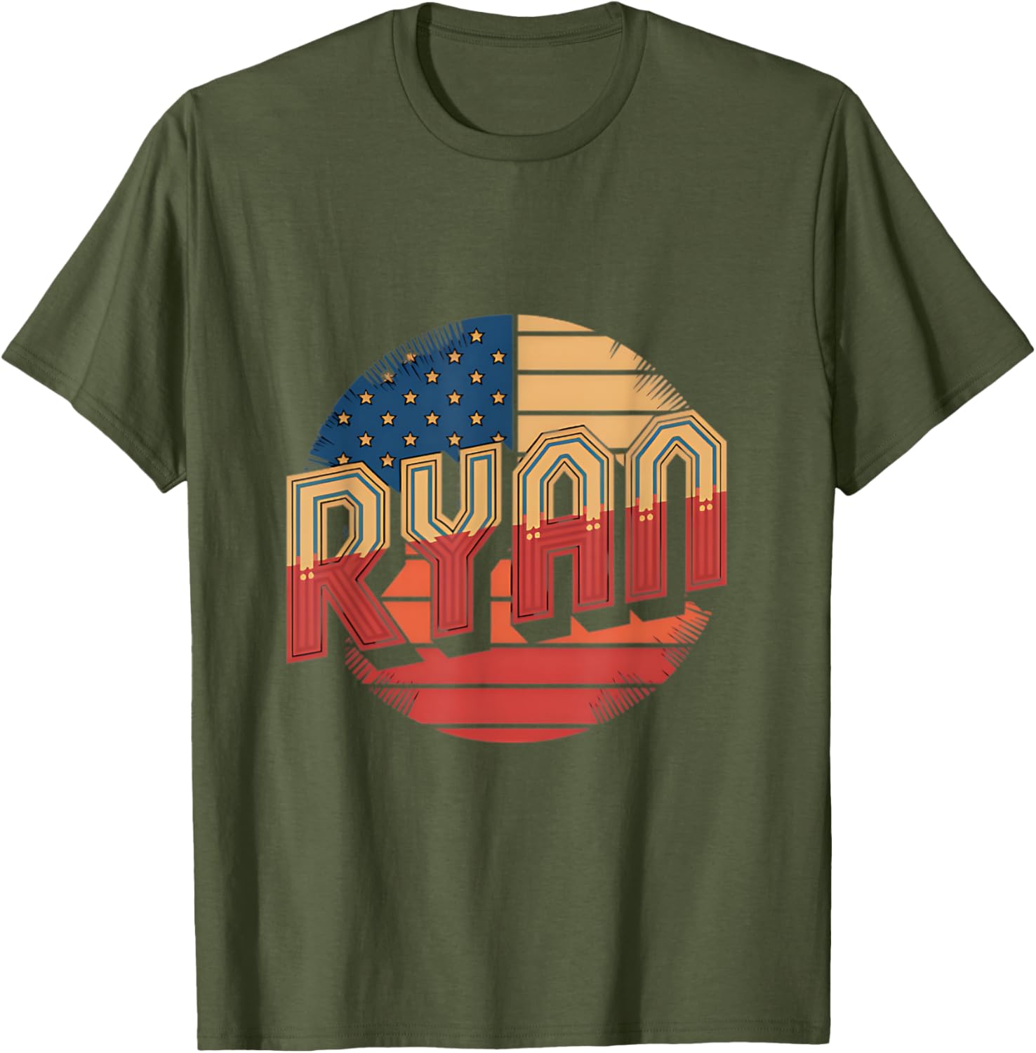 Personalized Ryan USA Flag Patriot T-Shirt for Proud Americans - 1