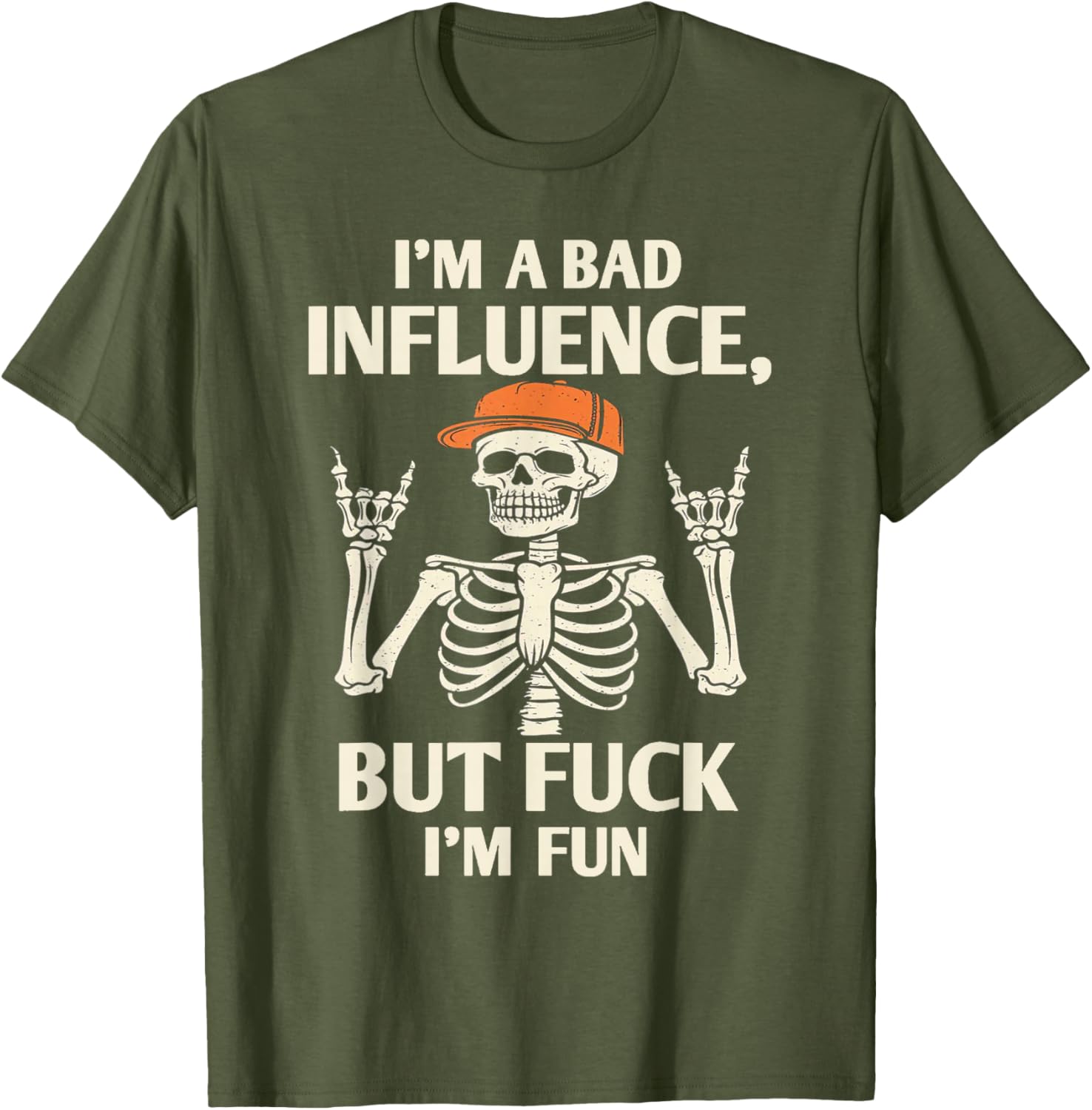 Skeleton I'm A Bad Influence But I'm Fun T-Shirt for Fun-Loving Friends - 5