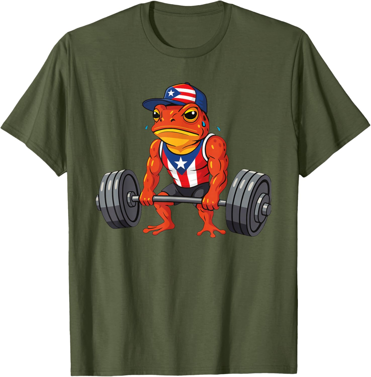 Taino Coqui Frog Gym Training T-Shirt with Puerto Rico Flag Design - 14