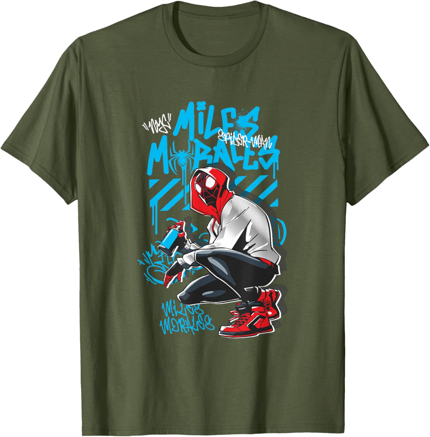 Spider-Man Graffiti Spray Tag T-Shirt for Marvel Fans - Stylish Apparel - 7