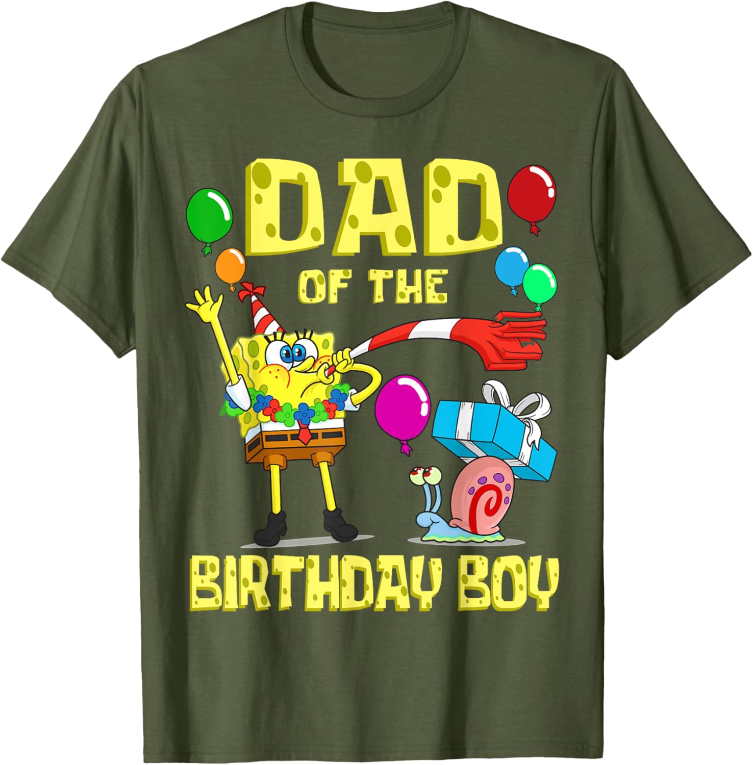 SpongeBob Daddy of the Birthday Boy Theme T-Shirt for Fun Parties - 11