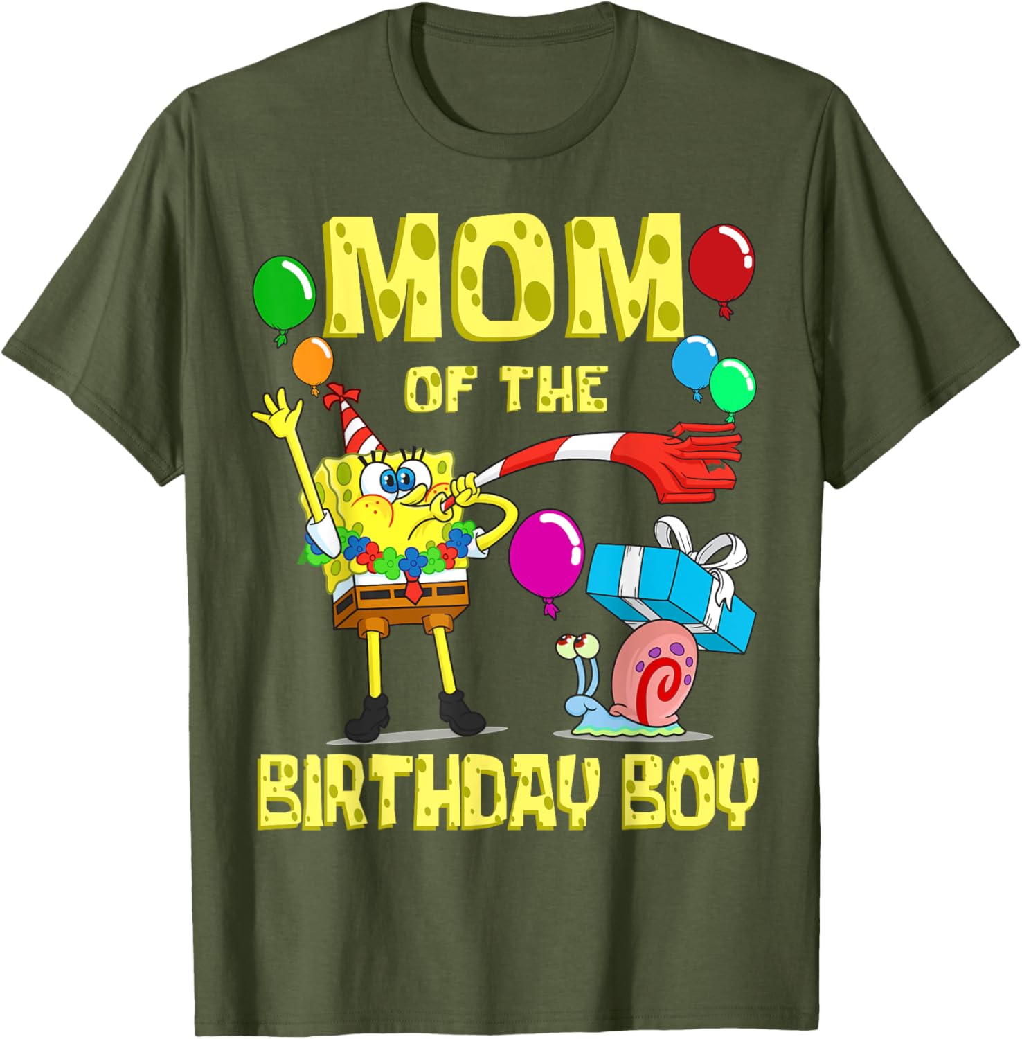 SpongeBob Mommy of the Birthday Boy Party T-Shirt for Fun Celebrations - 6