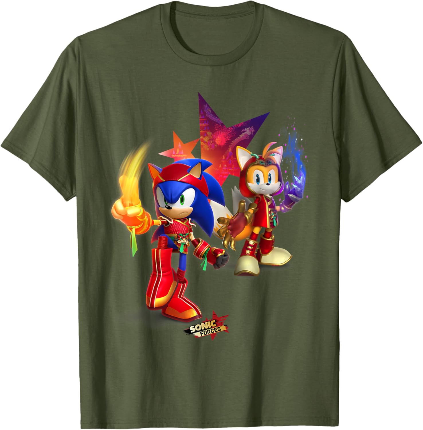 Sonic Forces Dragonfire Sonic and Dragonclaw Tails T-Shirt for Fans - 15